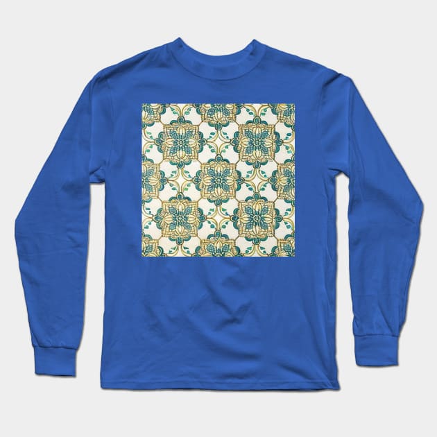 Floral Mosaic Tile Pattern - History Inspired Long Sleeve T-Shirt by CursedContent